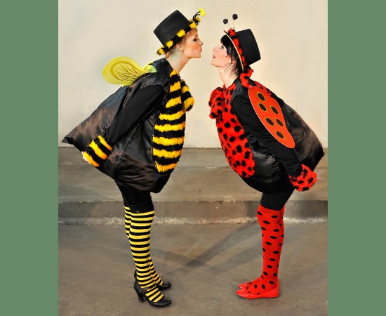 Biene und Marienkäfer